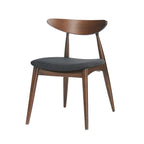 Chaise de salle à manger en tissu de style Mid-Century, lot de 2