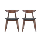 Chaise de salle à manger en tissu de style Mid-Century, lot de 2