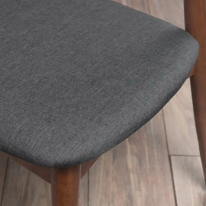 Chaise de salle à manger en tissu de style Mid-Century, lot de 2