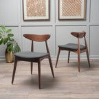 Chaise de salle à manger en tissu de style Mid-Century, lot de 2