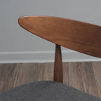 Chaise de salle à manger en tissu de style Mid-Century, lot de 2