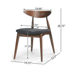 Chaise de salle à manger en tissu de style Mid-Century, lot de 2