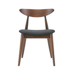 Chaise de salle à manger en tissu de style Mid-Century, lot de 2