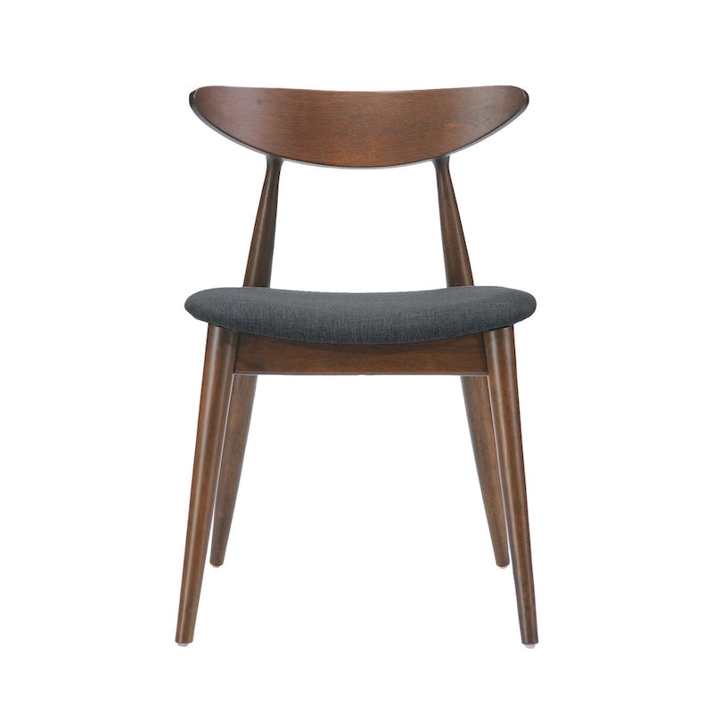 Chaise de salle à manger en tissu de style Mid-Century, lot de 2