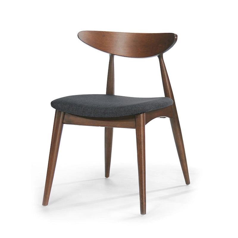 Chaise de salle à manger en tissu de style Mid-Century, lot de 2