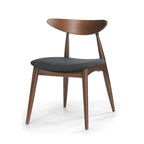 Chaise de salle à manger en tissu de style Mid-Century, lot de 2