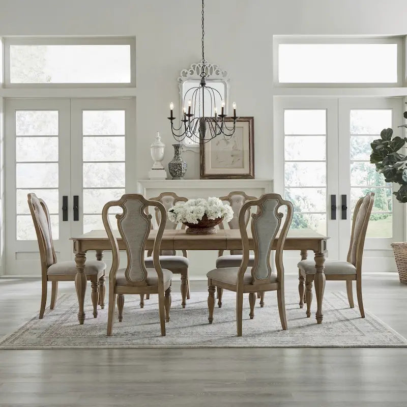 Ensemble de 7 pièces table rectangulaire Weathered Bisque Magnolia Manor