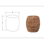Table d'appoint Naomi en abaca tressé par East at Main - 19x19x19