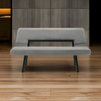 Banc de salle à manger Yumi 63 po, siège et dossier en tissu gris anthracite, noir